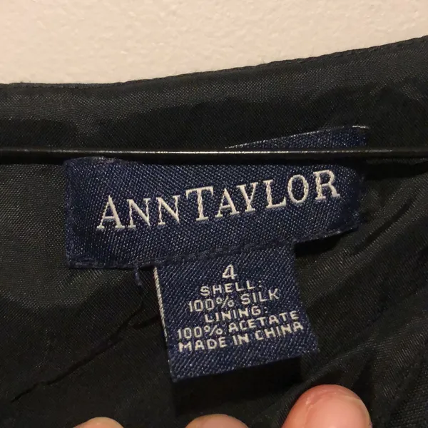 Ann Taylor Silk Square Neckline Cropped Blouse - Image 3