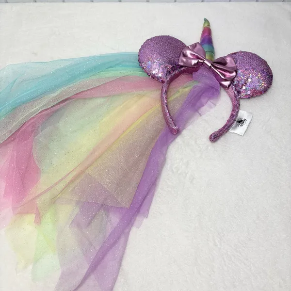 Disney Parks Minnie Unicorn‎ Sequined Ear Headband - Image 4