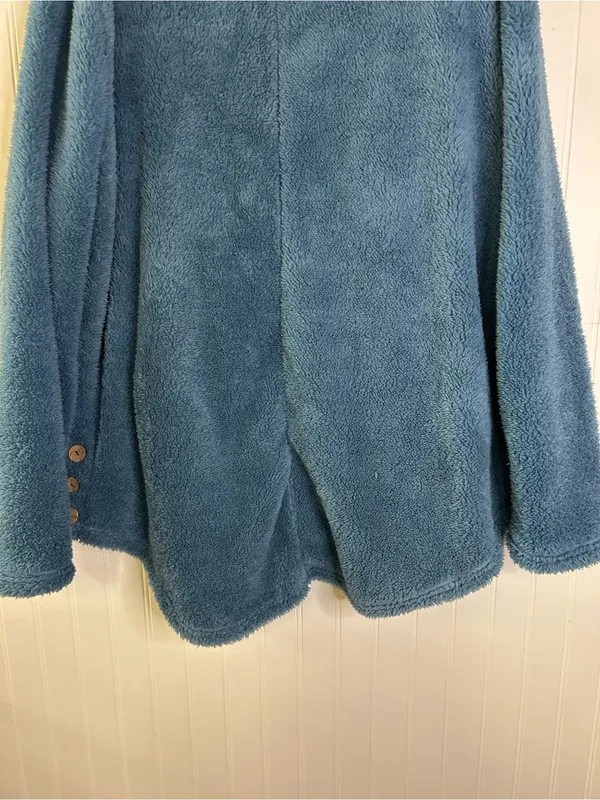 Fuzzy Women's Hooded Fleece Hoodie Blue Size XL - Image 5