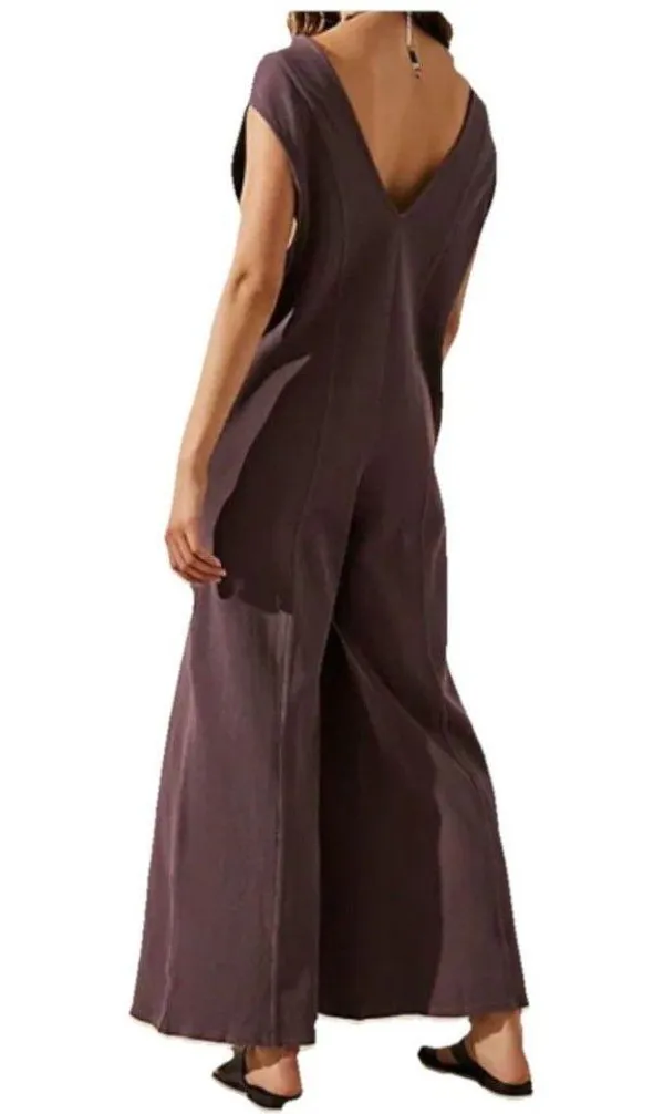 Free People Free-est Avenue Women's Ribbed Knit Jumpsuit Size S Purple One Piece - Image 3