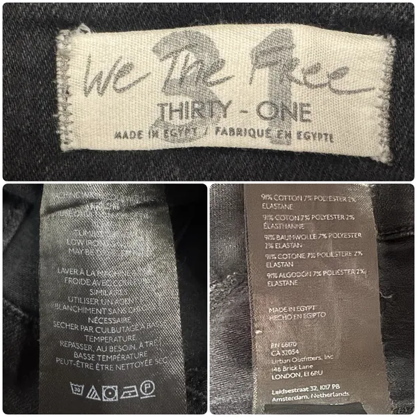 We The Free People Jayde Flare Jeans Onyx Black High Rise Stretch Denim Sz 31 - Image 9