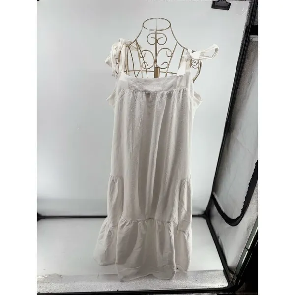 Haute Hippie Style White Bow Tie Strap Long Dress Boho Women’s XL - Image 11