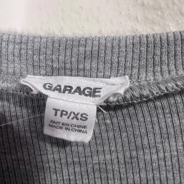 Garage Long Sleeve Grey Henley Dress - Image 4