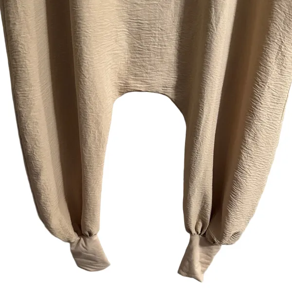 Woman’s Sleeveless Jogger Jumpsuit Tan Size XXL - Image 3