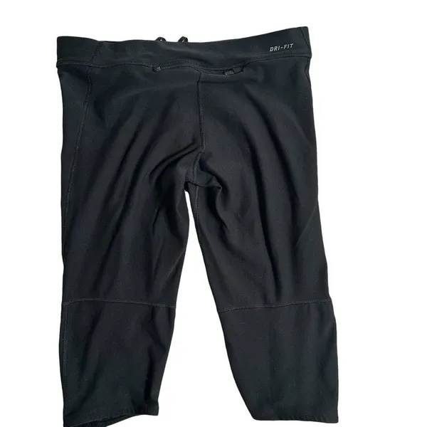 Nike DriFit Womens Medium Running Crop Leggings Capris Tights Black Activewear M - Image 2
