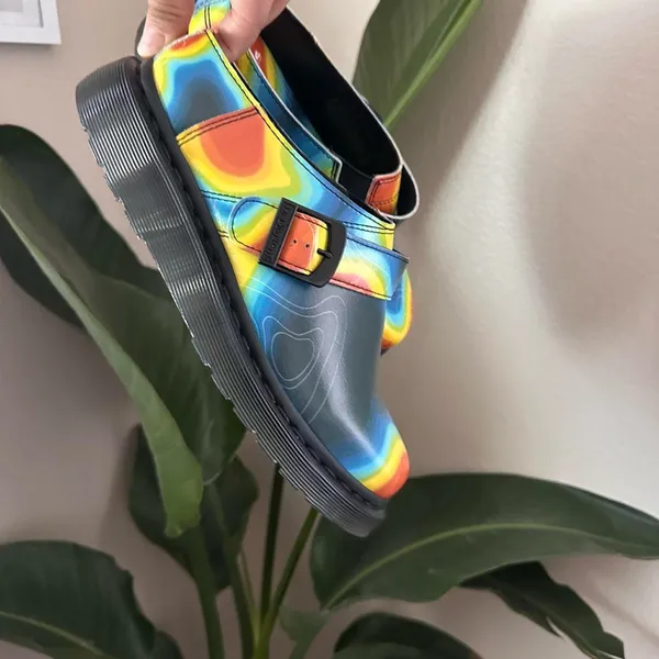 DOC DR Martens Topographic Colorful Shoes Size 8 Unisex Slingback - Image 4