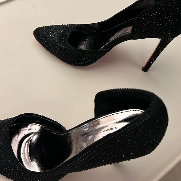 Heels Chic Black and Pink Embellished Heels-charlotte russe/no flaws-clean! 9 - Image 6