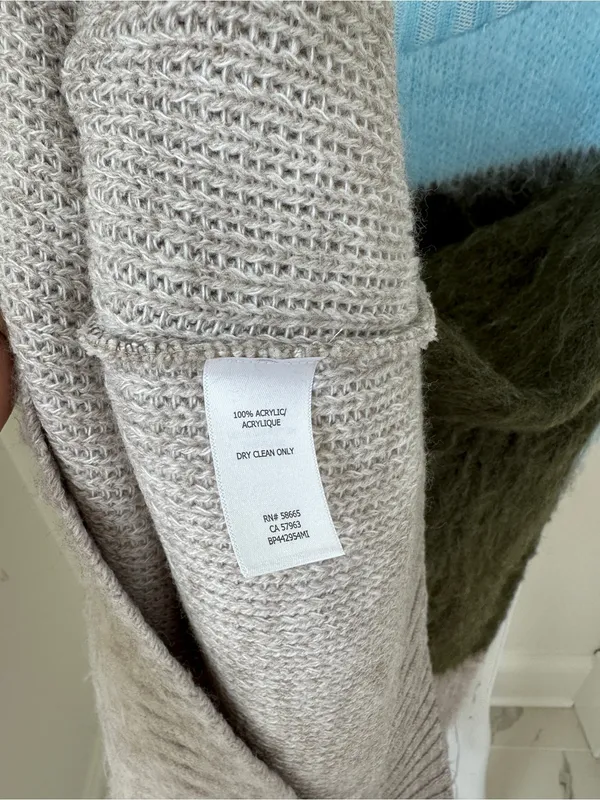 Nordstrom bp Label Oversized Brushed Trixie Colorblock Fuzzy Knit Sweater Size M - Image 11