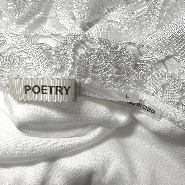 Poetry Strapless White Lace Mini Dress‎ Women's Large Bridal Wesern Strapless - Image 5