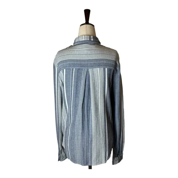 Anthropologie Maeve Shirt Women‎ Small Blue Chatham Striped Button Down Blouse - Image 4