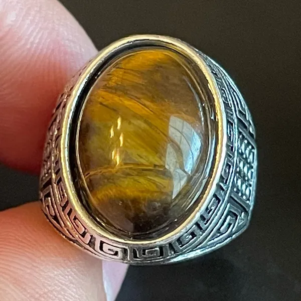 Tiger eye stone S925 silver ring size 8.75 - Image 5