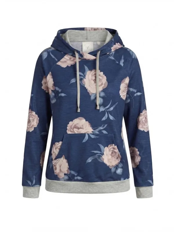 Blue Floral Hoodie - Image 3