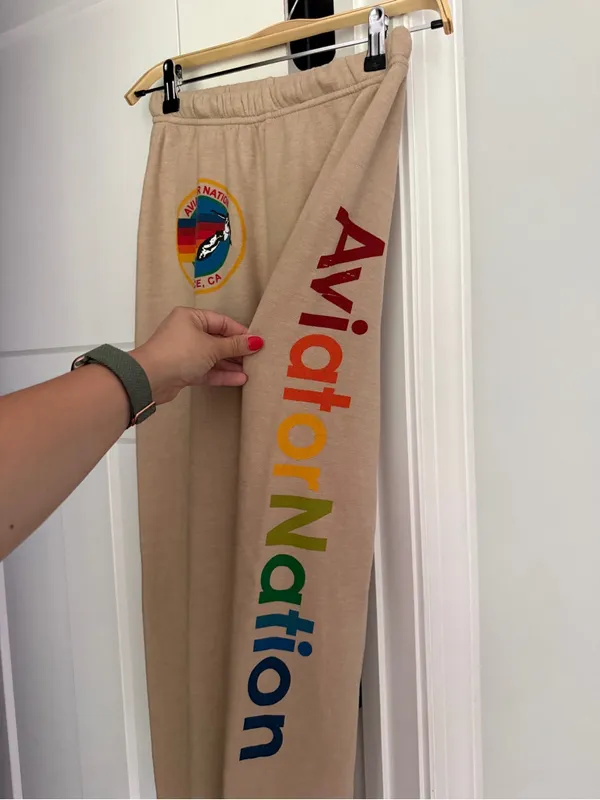 Aviator‎ Nation sand tan sweatpants pull on - Image 5