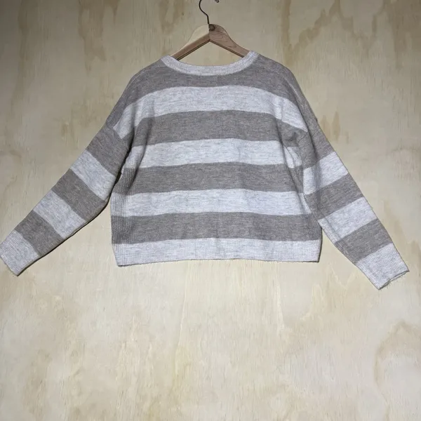 Altar'd State Striped Cropped Sweater Women's Small V Neck Soft Knit Pullover - Image 7