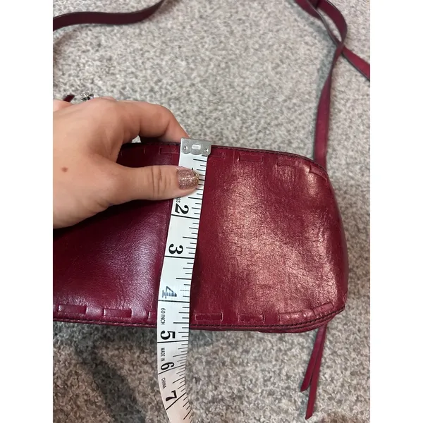 Hobo Red Genuine‎ Leather Slouchy Crossbody Bag Whipstitch Detail Tassel Zipper - Image 15