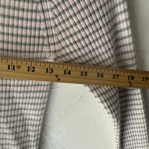 Gap Sweater Y2k‎ Large Pink Gray Striped Stretch Crewneck Long Sleeve Pullover - Image 7