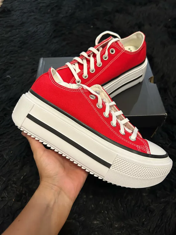 CONVERSE Ctas lift double stack OX red platform shoes sneakers women’s 8.5 new - Image 6