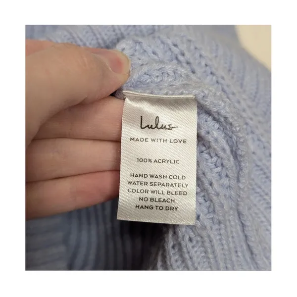 Lulus Blue Crop Reversible Knit Sweater XS‎ Balletcore Coquette Romantic Coastal - Image 9