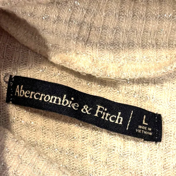 Y2K Abercrombie Sparkle Shimmer Mock Neck Sweater Holiday Minimalist L Layering - Image 7