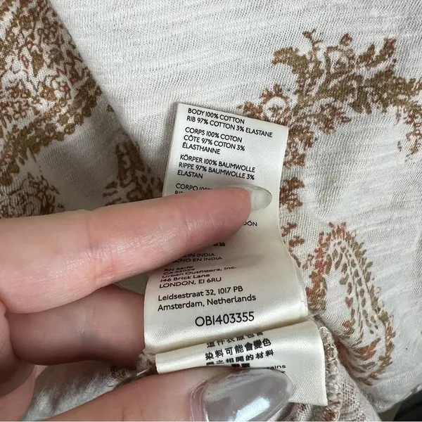 Free People True Perfection High/Low Cotton Blouse in Almond Milk Size Small - Image 7