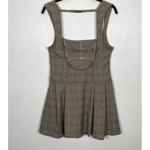 BDG Plaid Fit & Flare Mini Sleeveless Open Back Dress Size L - Image 12