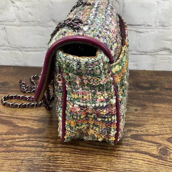 Patricia Nash Lorenza Flap Mauve Plaid & Leather Crossbody/Shoulder Bag‎ - Image 3