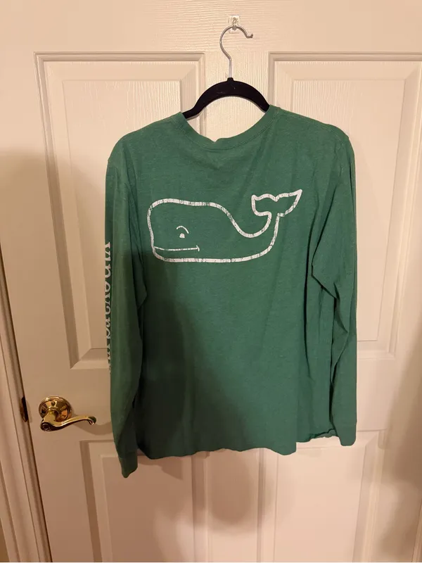 Vineyard Vines Men's Long-Sleeve Pocket Tee in Teal Green - Image 3
