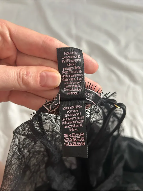 Victoria’s Secret Black Satin Lace Slip Dress Chemise Large Coquette Y2K Style - Image 7