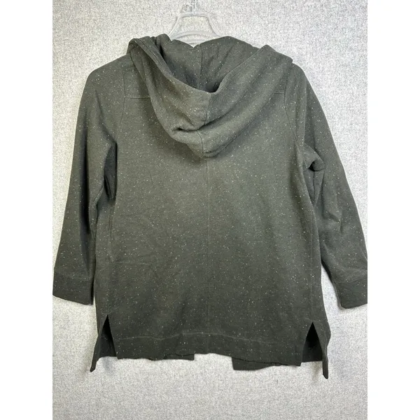 Ann Taylor Loft‎ Hoodie Sweatshirt Jacket Womens Medium Green Open Long Sleeve - Image 3