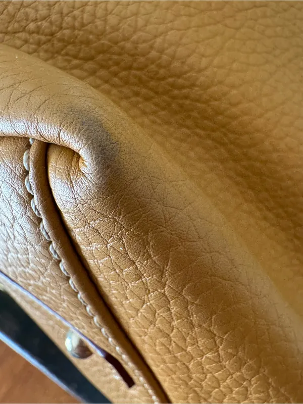 Dooney & Bourke Camel Tan Saddle Pebble Leather LOGO LOCK Hobo Shoulder Bag - Image 12