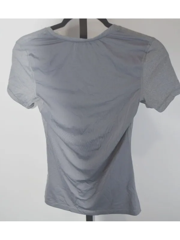 Nike Pro Dri-Fit Shirt Womens Small Gray Fitted Athletic Crew Neck Tee - Image 2