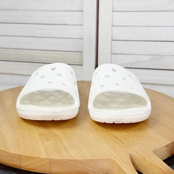 Crocs Classic Perforated Slide Sandals White 5‎ Mens 7 Womens - Image 3