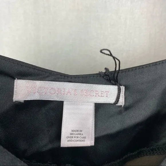 VS Victoria’s Secret Black Open Front Short Sleep Dress L - Image 6