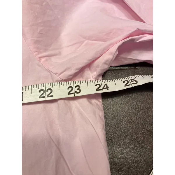 SKIMS Sleep Shirt Women's M/M Pink Cotton Button‎ Down Long Sleeve Pajama Top - Image 11