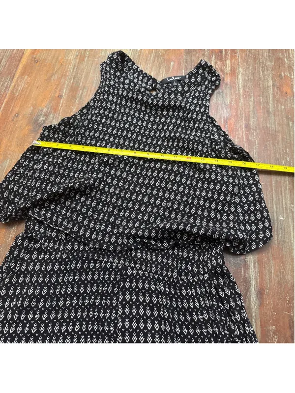 Lulus Black & White Geometric Tribal Print Halter Romper - Size Large Boho - Image 11