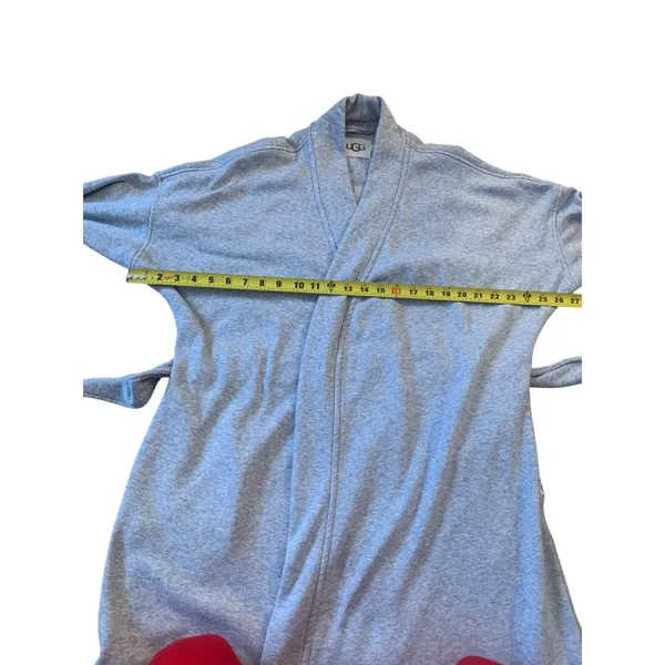 UGG‎ Duffield II Robe Women Large Heather Grey Fleece Belted Loungewear 1108461 - Image 8