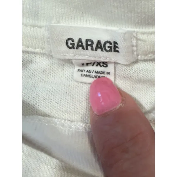 Garage White Cropped Short Sleeve Butterfly Tee Size XSmall XS - Image 4