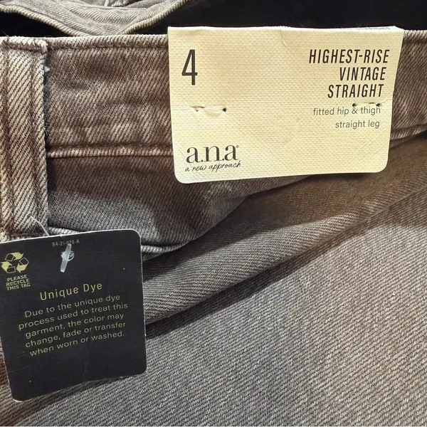 a.n.a Highest Rise Vintage Straight Jeans Women’s 4 Brown Denim NWT 27” - Image 8