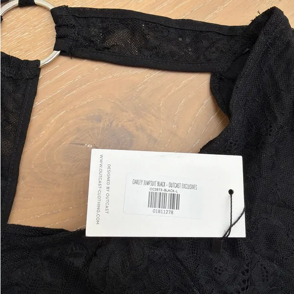 Outcast Jumpsuit Cutouts Lace Oakley Size L Black - Image 7