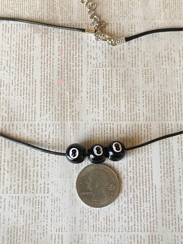Handmade 8 ball grunge funky unisex necklace🎲8️⃣🖤 - Image 9