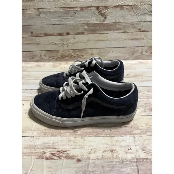 Vans Old Skool Pig Suede Sneakers Men's Size 8 Women's 9.5 Vintage Indigo - Image 2