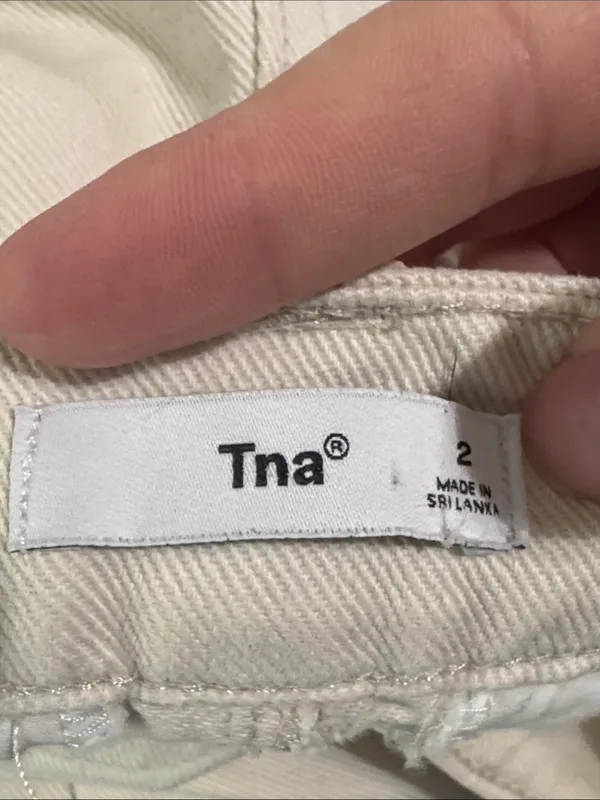 TNA Cotton Cargo Ivory Straight Leg Mid Rise Waist Pants Utility size 2 - Image 11