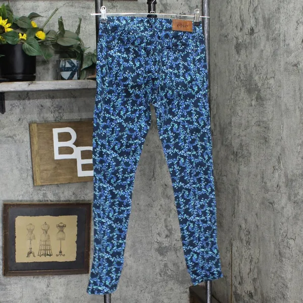 Else Womens Stretch Skinny Leg Jeans 1672359e17a697 Blue Floral 26 - Image 2