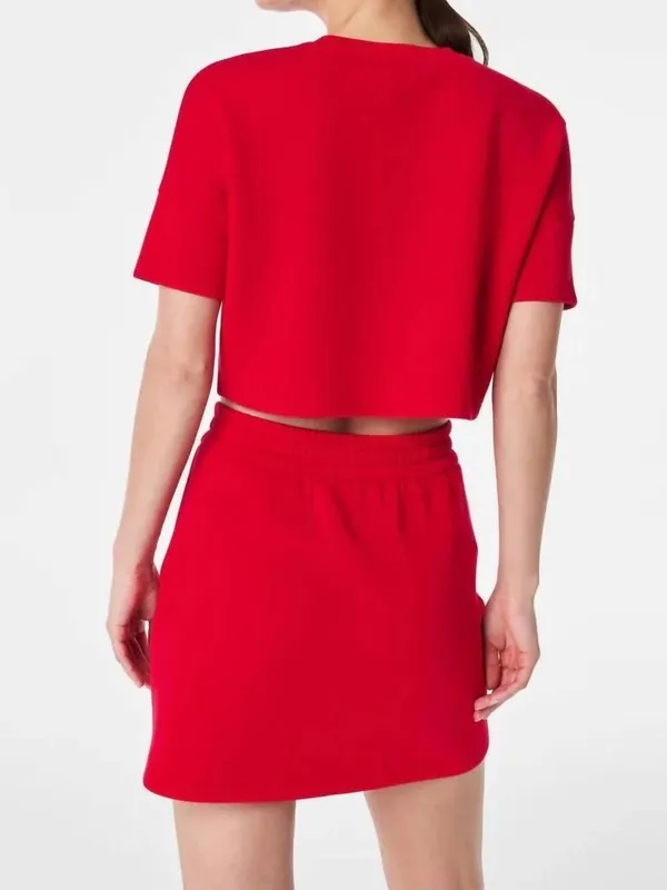 Spanx AirEssentials cropped pocket shorts sleeve top red size XL - Image 5