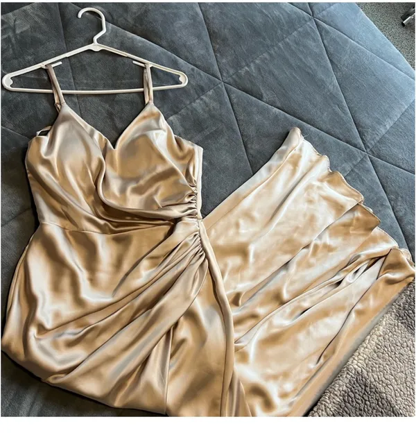 Revelry Rory Satin Wedding Dress in Gold Champagne - 703 - Image 6