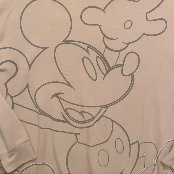 Disney Mickey Mouse Womens Crewneck Sweatshirt in Neutral Tones - Image 3