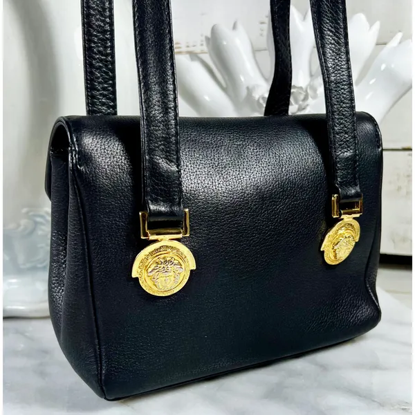 Gianni Mini Leather Medusa Medallion Shoulder Bag - Image 6