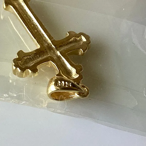 Sterling Silver CZ Cross Gold - Image 5