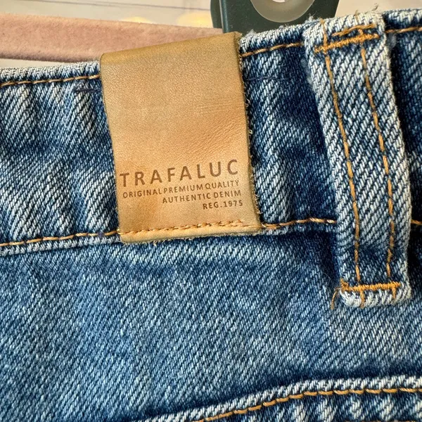ZARA TRF Button-Front Raw‎ Edge Denim Skirt large size 30 - Image 5