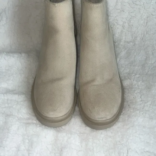 Steve Madden‎ Cream Ankle Booties with Suede Texture - Image 2